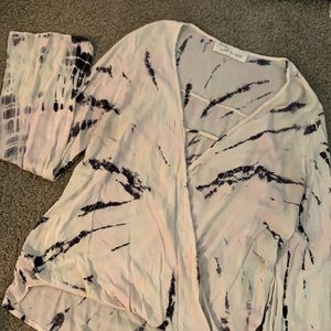 Tie dye long sleeve shirt with flared sleeves